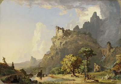 Italian Landscape near Rome: Study for Mountain Stream, 1847 by Jasper Francis Cropsey